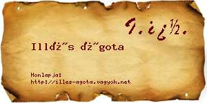 Illés Ágota névjegykártya